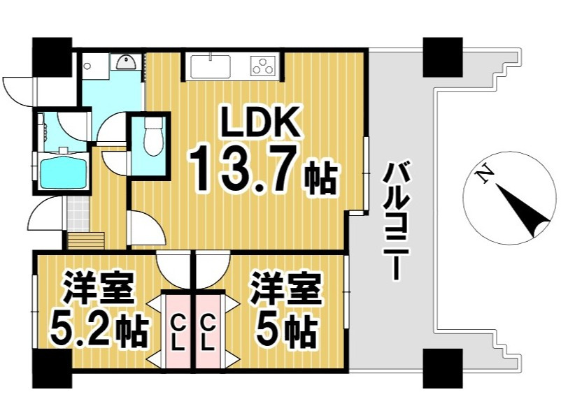 ロワールマンション西公園ビュー A棟の間取り|※間取り図と現況が異なる場合には、現況を優先いたします。