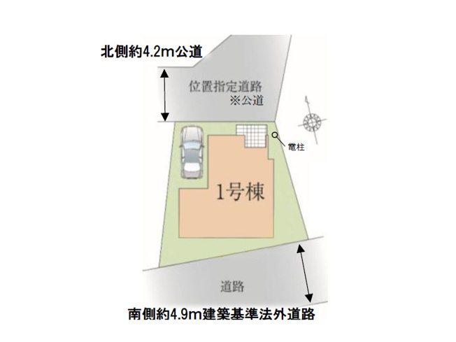 【区画図】 | 川越市砂　新築一戸建住宅　全1棟　(ふじみ野店) | 両面道路に面しており、採光・通風良好です！※図面を基に作成しています。現況と異なる場合は現況を優先いたします。