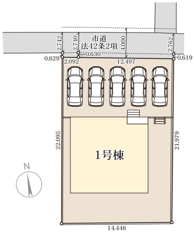 石岡市府中2期　新築戸建の区画図|広々敷地で自由な暮らし。駐車も快適に、日常がワンランク上に。