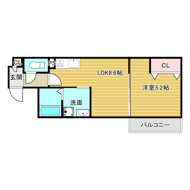 クリエオーレ一津屋Ⅱの間取り