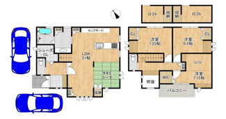 【間取り】 | 加守町四丁目　中古戸建 | 南西角地！日当り良好！たっぷりの陽光に包まれる明るい住まい♪