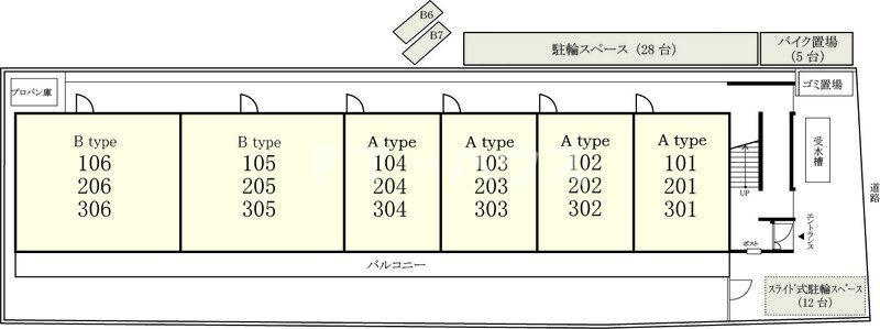 船橋市二宮２丁目の賃貸マンションの区画図