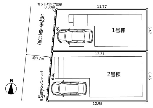 ◎茅ヶ崎市松尾　新築戸建　1号棟の区画図