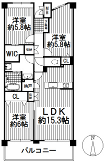 【間取り】 | パーク・クレスト川西多田　4階