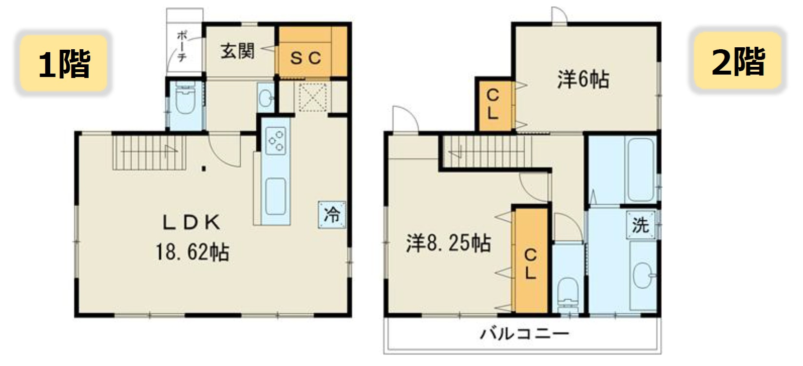 あきる野市伊奈　新築戸建の間取り