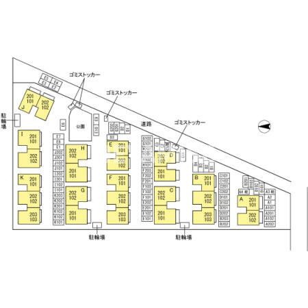 ロイヤルガーデン仲沖E棟の区画図