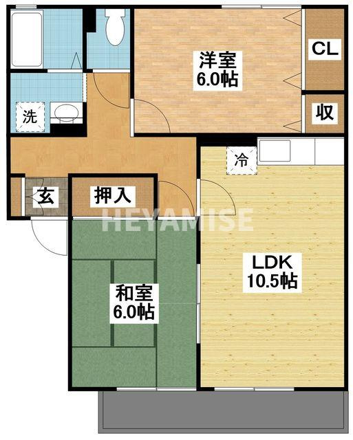 ロイヤルガーデン白岩A棟の間取り