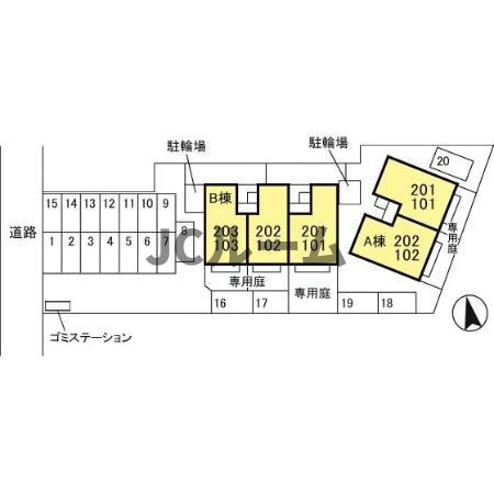 リバービューＢの区画図