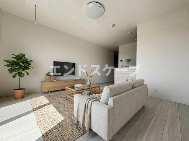 La Maison天川原町一丁目　B棟の居間・リビング|家具はCGのイメージ画像になります。※実際に家具は付いておりません。