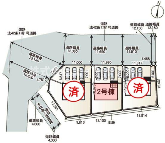 可児市塩　第4　新築戸建　全3棟の区画図