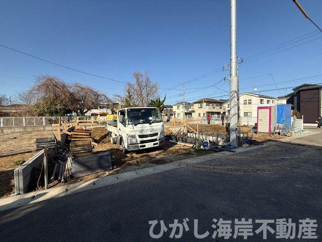 平塚市山下１丁目　新築戸建　全４棟の外観|3月5日撮影　建築中　現地外観