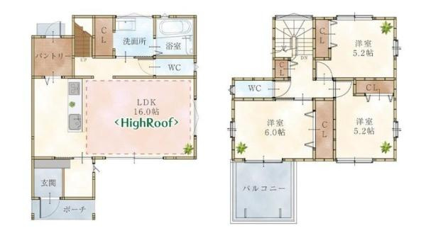 和歌山市内原　新築戸建の間取り