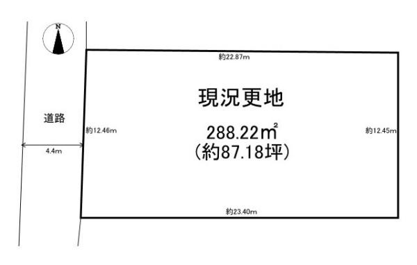 大和高田市市場　建築条件なし土地