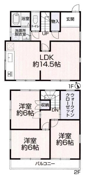 岡崎市大樹寺３丁目・中古戸建の間取り|間取り図です