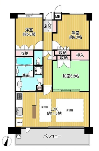 甲子園パークホームズけやきみちの間取り