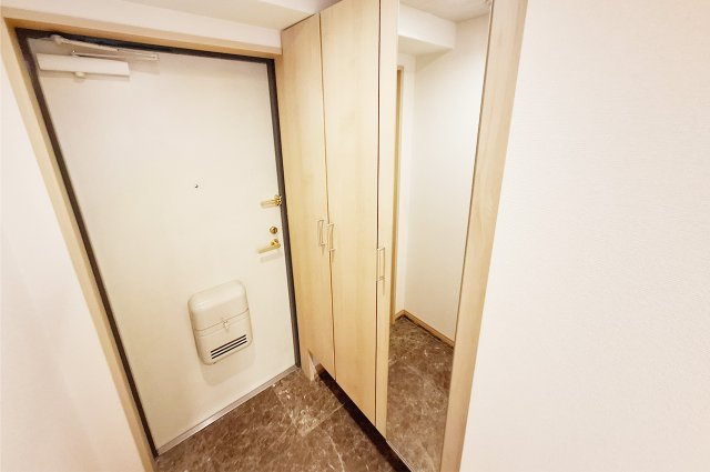 APAガーデンコート鳳西壱番館の玄関|玄関：姿見付きの下駄箱を新調済み。