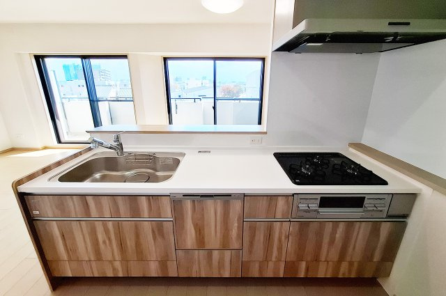 APAガーデンコート鳳西壱番館のキッチン|キッチン：食洗機・浄水器付きのシステムキッチンを新調済み。