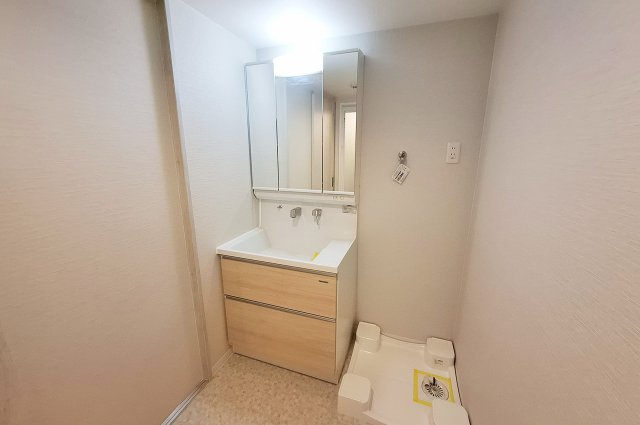 メゾンドール堺の独立洗面台|洗面室：洗面化粧台を新調済み。