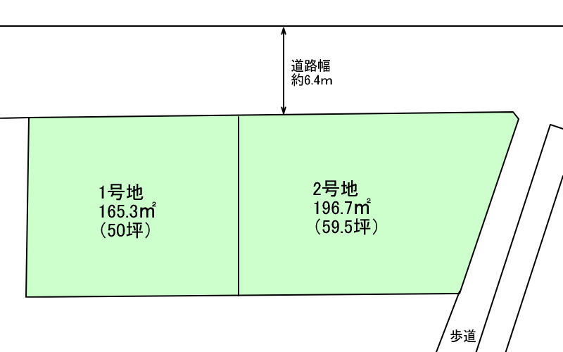 岡山市中区湊の売地の区画図