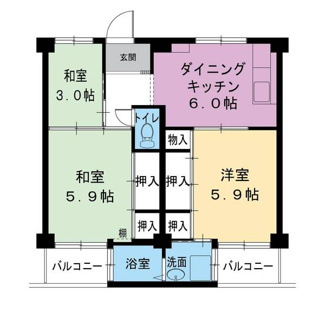 【間取り】 | ビレッジハウス紀三井寺4号棟