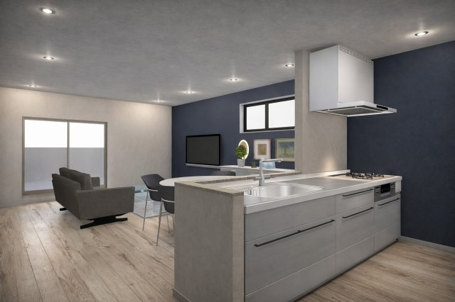 淀の原町ⅡAプラン　建築条件付土地の完成予想図|【LDK16帖/イメージパース】