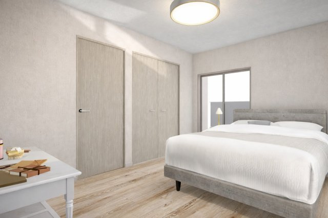 淀の原町ⅡAプラン　建築条件付土地の完成予想図|【北側洋室6.5帖/イメージパース】