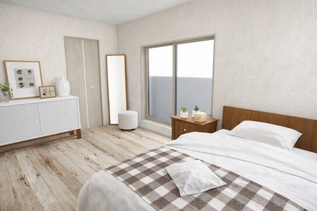 淀の原町ⅡAプラン　建築条件付土地の完成予想図|【南側洋室6.5帖/イメージパース】