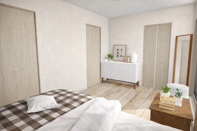 淀の原町ⅡAプラン　建築条件付土地の完成予想図|【南側洋室6.5帖/イメージパース】