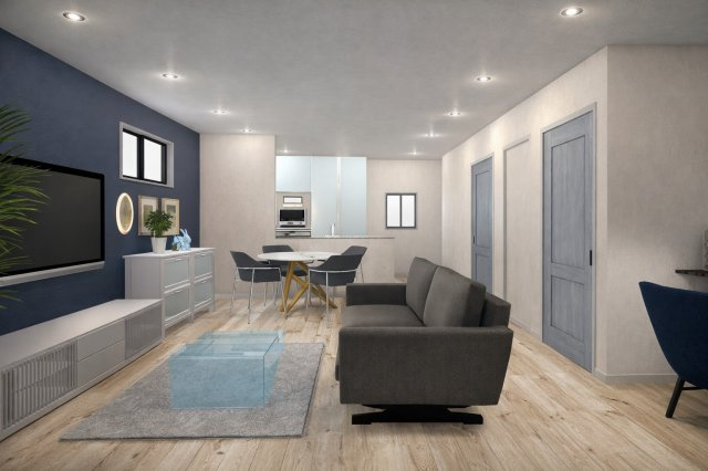 淀の原町ⅡAプラン　建築条件付土地の完成予想図|【LDK16帖/イメージパース】