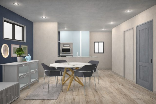 淀の原町ⅡAプラン　建築条件付土地の完成予想図|【LDK16帖/イメージパース】