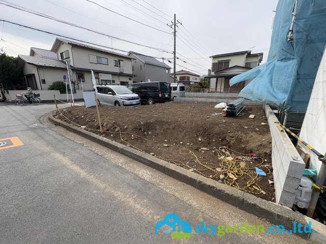 茅ヶ崎市高田３期　新築戸建　全４棟４号棟の前面道路含む現地写真|2025年2月27日撮影