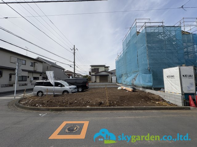 茅ヶ崎市高田３期　新築戸建　全４棟４号棟の前面道路含む現地写真|2025年2月27日撮影