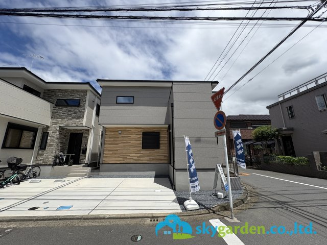 茅ヶ崎市高田３期　新築戸建　全４棟４号棟の前面道路含む現地写真|前面道路含む現地写真です