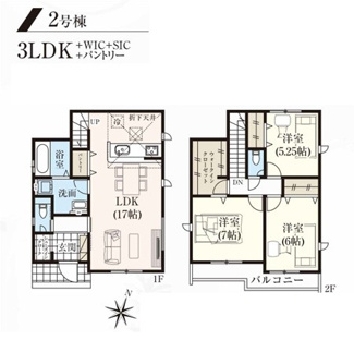 【間取り】 | 立川市柏町4丁目　2号棟　仲介手数料無料 | ３LDK＋WIC＋SIC＋パントリー
