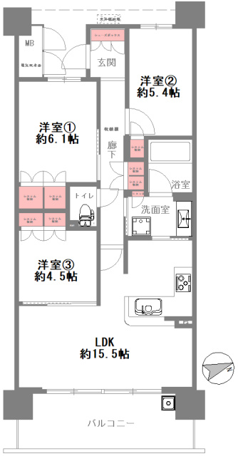 阿波座ライズタワーズマーク20の間取り