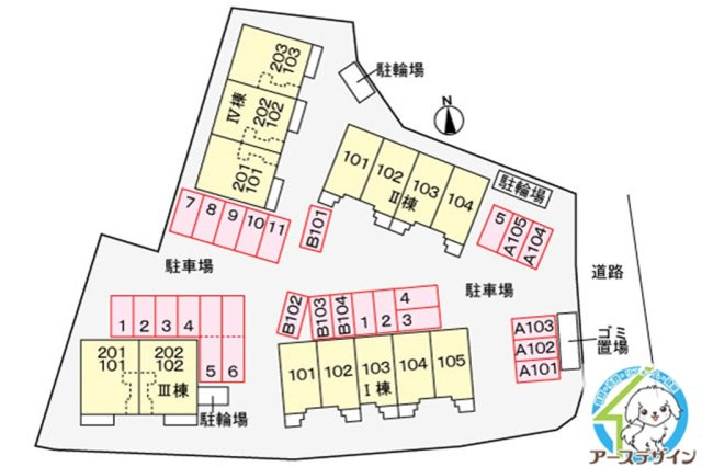 プラシードⅡの駐車場