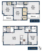 名古屋市千種区春里町4丁目11【仲介手数料無料】新築一戸建て 2号棟の画像