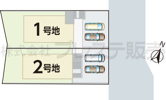 奈良市千代ヶ丘２丁目の新築一戸建 全２区画の区画図|全体区画図