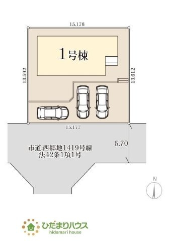 【区画図】 | 小美玉市清風台団地第6　新築戸建 | 前面道路が広く、車の出し入れしやすい