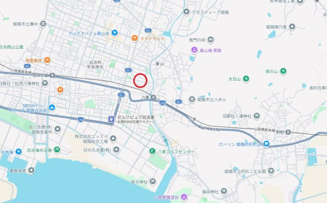 姫路市白浜町宇佐崎北1丁目　　山陽電鉄「八家駅」徒歩5分の地図