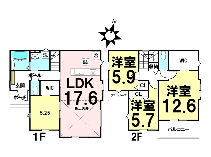 新築戸建　可部東1丁目(No.４／No.４)の間取り