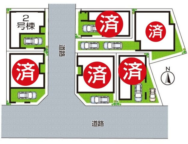 5(土)6(日)現地見学可能！◆堺市堺区香ヶ丘町　ラスト1邸の区画図|全６区画