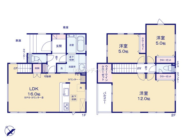 春日部市一ノ割2丁目　新築一戸建ての間取り