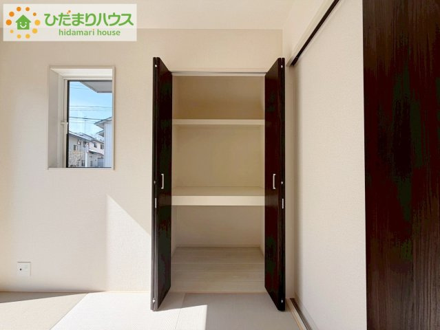 郡山市安積町南長久保二丁目　新築戸建　1号棟の収納|和室にも大容量のクローゼット完備！
お布団やお子様のおもちゃなどがスッキリ収納できますね(^^♪