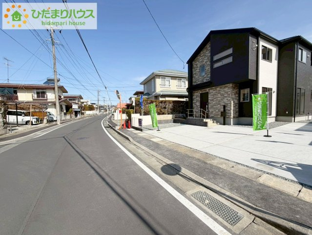 郡山市安積町南長久保二丁目　新築戸建　1号棟の前面道路含む現地写真|小学校が近く、お子様の通学も安心ですね☆彡