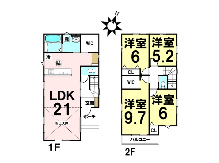新築戸建　可部東1丁目(No.１／No.４)の間取り