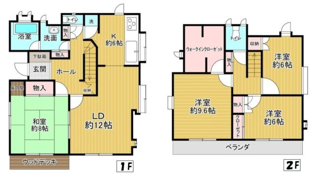 大網白里市みずほ台2　中古戸建の間取り|内外装リフォーム済み令和7年12月 ウッドデッキ付 スーパー主婦の店徒歩約7分都市ガス上下水