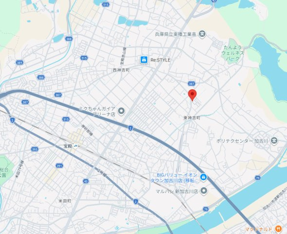 加古川市東神吉町神吉　中古戸建の地図