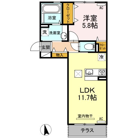 ルガルボニート西熊本の間取り