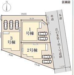 ■■うるま市高江洲-2号棟（全3棟）の区画図|駐車スペース